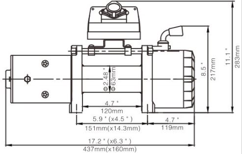 GW 4300 (kg) EC 12 Volt Short Drum